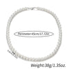 Men's Personality Geometric Handmade Pearl Alloy Necklace