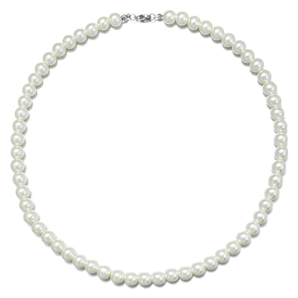 Men's Personality Geometric Handmade Pearl Alloy Necklace