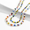 Men's Plastic Resin Geometric Beaded Necklace Set