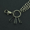 Men's Punk Hiphop Casual Jeans Pants With Metal Double Waist Chain Pendant
