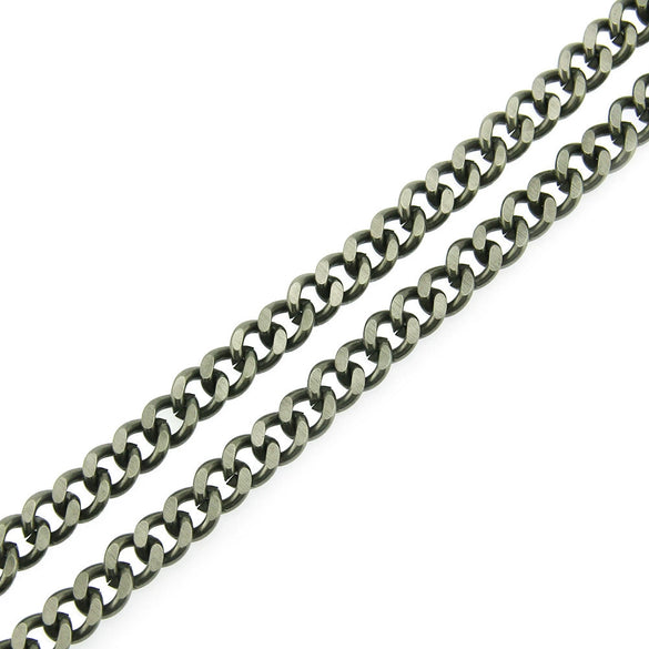 Men's Punk Hiphop Casual Jeans Pants With Metal Double Waist Chain Pendant