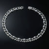 Men's Punk Hiphop Style Skull Necklace Alloy Material Geometric Pattern Diamond Design Cuban Chain