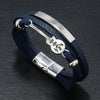 Men's Punk Leather Multilayered Braided Bracelets With Geometric Design And Electroplating Treatment