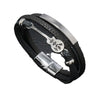 Men's Punk Leather Multilayered Braided Bracelets With Geometric Design And Electroplating Treatment
