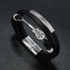 Men's Punk Leather Multilayered Braided Bracelets With Geometric Design And Electroplating Treatment
