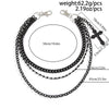 Men's Punk Metal Cross Denim Pants Chain With Multiple Circles
