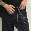 Men's Punk Metal Hiphop Waist Chain With Tassel And Fivepointed Star Accessories