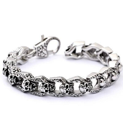 Men's Punk Skull Titanium Steel Geometric Original Design Bracelet