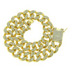 Men's Punk Style Alloy Cuban Chain Necklace With Geometric Diamond Pendant