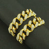 Men's Punk Style Alloy Cuban Chain Necklace With Geometric Diamond Pendant