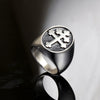 Men's Punk Style Cross Stainless Steel Jewelry Ring With Smear Spot And Polishing Treatment