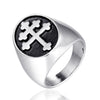 Men's Punk Style Cross Stainless Steel Jewelry Ring With Smear Spot And Polishing Treatment