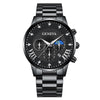 Men's Quartz Belt Watch Casual Business Style Alloy Strap Stainless Steel Buckle Round Dial