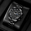 Men's Quartz Belt Watch Casual Business Style Alloy Strap Stainless Steel Buckle Round Dial