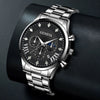 Men's Quartz Belt Watch Casual Business Style Alloy Strap Stainless Steel Buckle Round Dial