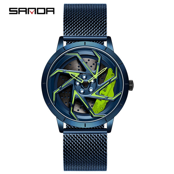 Men's Quartz Watch Alloy Case Mineral Strengthened Glass Mirror Steel Belt Round Dial Business Style