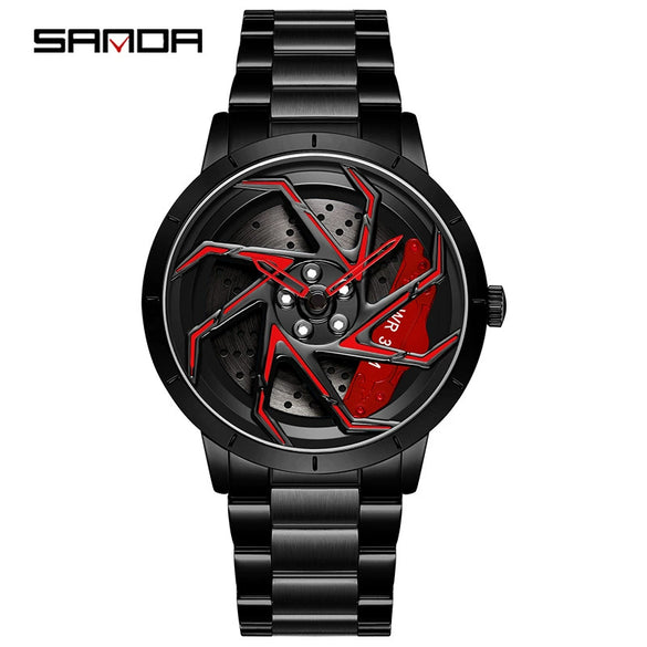 Men's Quartz Watch Alloy Case Mineral Strengthened Glass Mirror Steel Belt Round Dial Business Style
