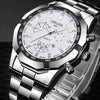 Men's Quartz Watch Alloy Case Round Dial Business Style Waterproof Luminous