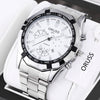 Men's Quartz Watch Alloy Case Round Dial Business Style Waterproof Luminous