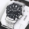 Men's Quartz Watch Alloy Case Round Dial Business Style Waterproof Luminous