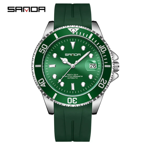 Men's Quartz Watch Alloy Case Silicone Strap Round Dial Leisure Style