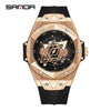 Men's Quartz Watch Alloy Case Silicone Strap Round Dial Printed Logo
