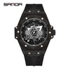 Men's Quartz Watch Alloy Case Silicone Strap Round Dial Printed Logo