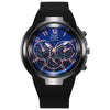 Men's Quartz Watch Alloy Case Silicone Strap Stainless Steel Buckle Round Dial Fashion Style