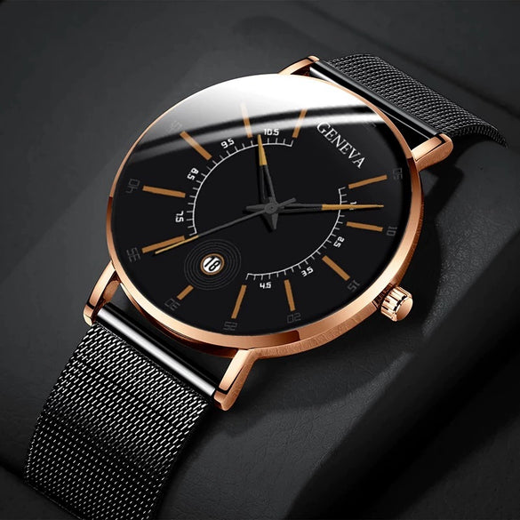 Men's Quartz Watch Alloy Iron Stainless Steel Ordinary Glass Mirror Round Leisure Ultrathin Life Waterproof