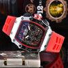 Men's Quartz Watch Barrel Shaped Dial Multifunctional Pointer And Number Display Metal Case Silicone Strap Casual Wristwatch
