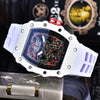 Men's Quartz Watch Barrel Shaped Dial Multifunctional Pointer And Number Display Metal Case Silicone Strap Casual Wristwatch