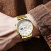 Men's Quartz Watch With Silicone Mesh Band Alloy Case Stainless Steel Strap And Buckle Round Dial Mineral Reinforced Glass Mirror Business Style Luminous