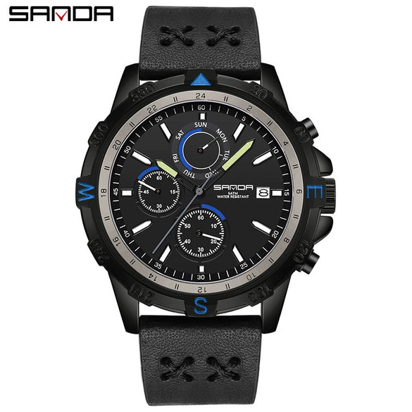 Men's Quartz Watch Zinc Alloy Outdoor Mountaineering Sports Detachable Woven Round Simple Style