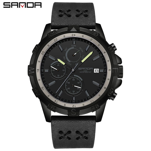 Men's Quartz Watch Zinc Alloy Outdoor Mountaineering Sports Detachable Woven Round Simple Style