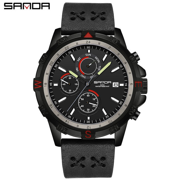 Men's Quartz Watch Zinc Alloy Outdoor Mountaineering Sports Detachable Woven Round Simple Style