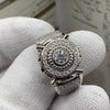 Men's Retro Alloy Inlaid White Zircon Geometric Ring With Electroplating