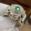 Men's Retro Alloy Inlaid White Zircon Geometric Ring With Electroplating