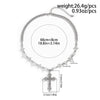 Men's Retro Cross Pendant Necklace Alloy Geometric Handmade Pearl Stitching