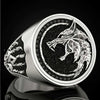 Men's Retro Electroplated Alloy Wolf Head Ring Geometric Statement Joint Ring For Unisex Wear