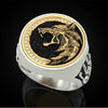Men's Retro Electroplated Alloy Wolf Head Ring Geometric Statement Joint Ring For Unisex Wear