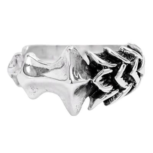 Men's Retro Geometric Animal Bone Paw Open Ring Copper Electroplated Punk Index Finger Ring