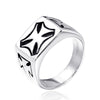 Men's Retro Geometric Cross Ring Polished Titanium Steel Stainless Steel Band Ring
