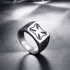 Men's Retro Geometric Cross Ring Polished Titanium Steel Stainless Steel Band Ring