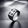 Men's Retro Geometric Cross Ring Polished Titanium Steel Stainless Steel Band Ring
