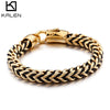 Men's Retro Hiphop Style Titanium Steel Woven Rope Bracelet With Geometric Pattern And Electroplating Treatment