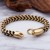 Men's Retro Hiphop Style Titanium Steel Woven Rope Bracelet With Geometric Pattern And Electroplating Treatment