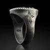 Men's Retro Oval Alloy Oxidized Silver Ring