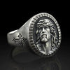 Men's Retro Oval Alloy Oxidized Silver Ring