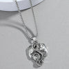 Men's Retro Punk Necklace With Flying Dragon Pendant Alloy Titanium Steel Square Pearl Chain Electroplating