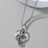 Men's Retro Punk Necklace With Flying Dragon Pendant Alloy Titanium Steel Square Pearl Chain Electroplating